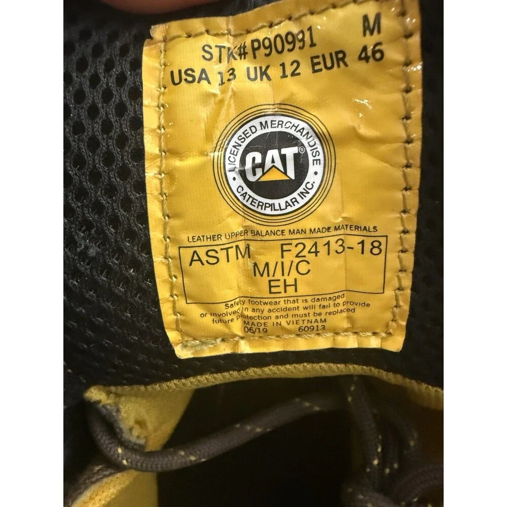 Men’s Caterpillar~Threshold Waterproof Steel Toe Boot~P90935~Brown Size 13M